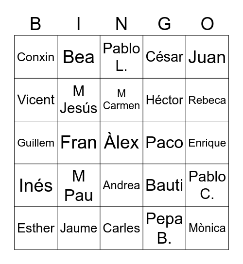 Nochebuena Clemente-Llinares Bingo Card