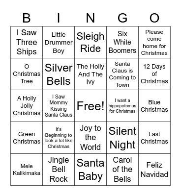 Family Christmas Bingo! Bingo Card