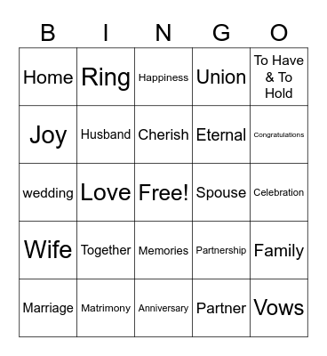 25th Anniversary Bingo Card
