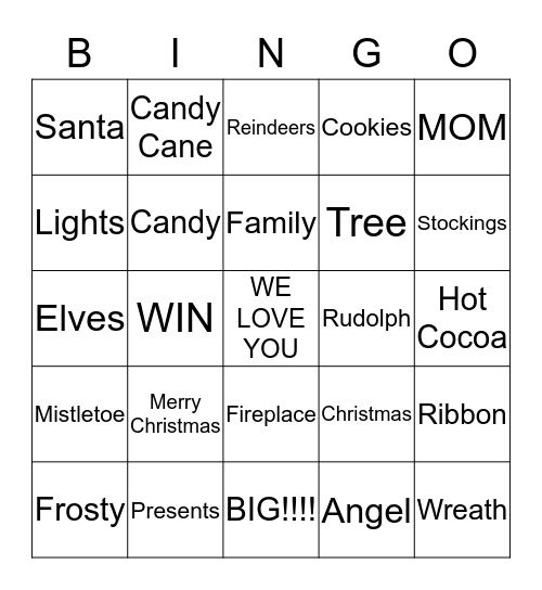 CHRISTMAS BINGO Card