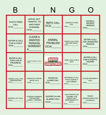 DISPATCHER 911 BINGO Card
