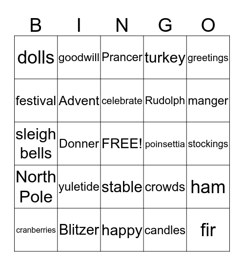 Christmas Bingo Card