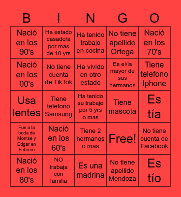 Navidad Bingo Card