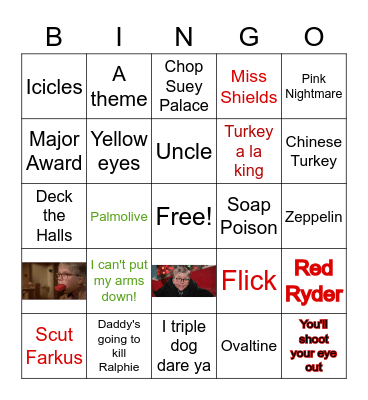 A Christmas Story Bingo Card