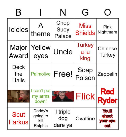 A Christmas Story Bingo Card