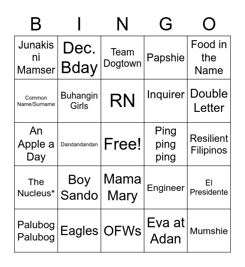 Bentekwatro Human Bingo Card