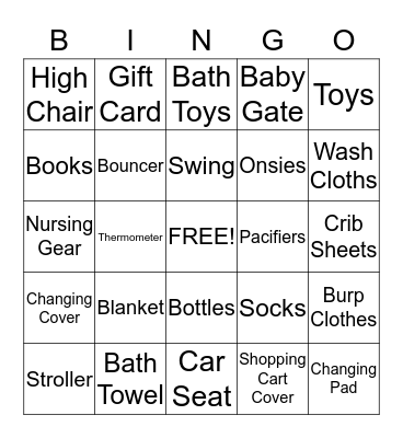 BINGO for Baby Pickett Bingo Card
