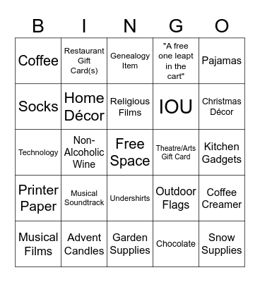 Brown Christmas Bingo! Bingo Card