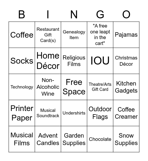 Brown Christmas Bingo! Bingo Card