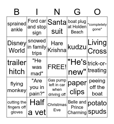 Platt/Troutman Bingo Card