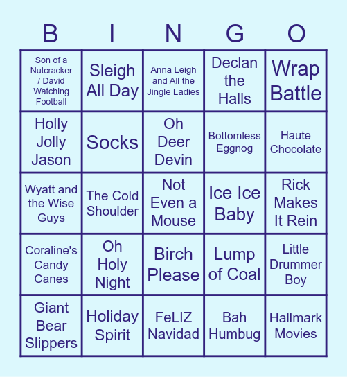 MURPHREE FAMILY CHRISTMAS Bingo Card