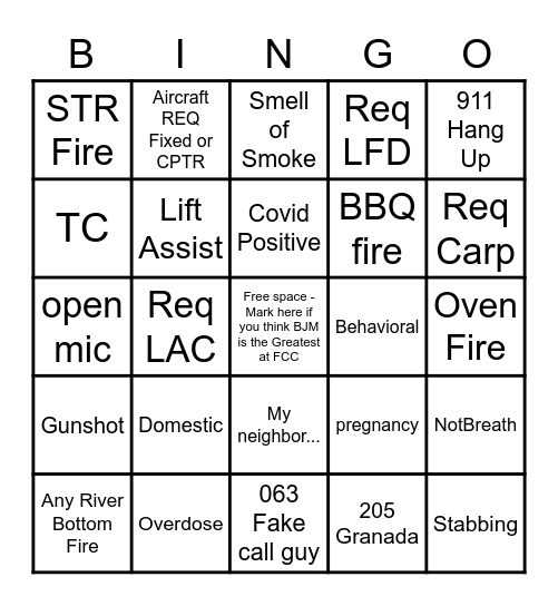 Dispatch Bingo 2020 Bingo Card