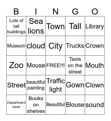 ENGLISH IS FUN!!! Bingo Card