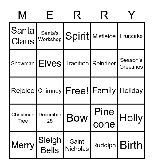 Christmas Bingo Card