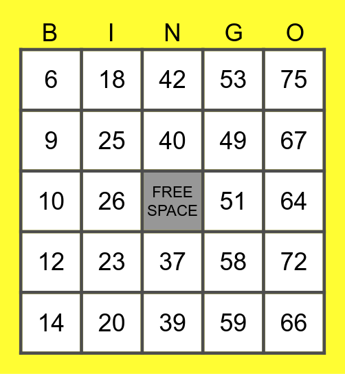 BINGO Card