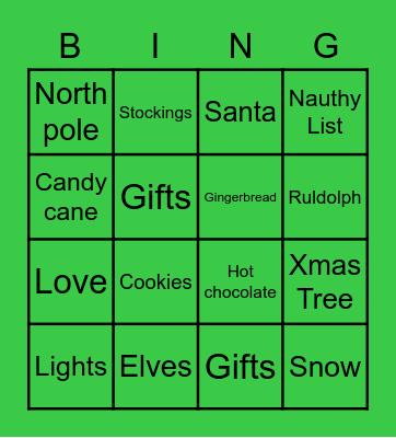 Christmas Bingo Card