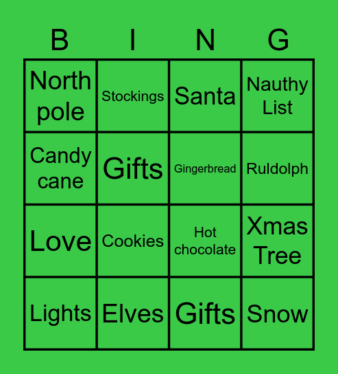 Christmas Bingo Card