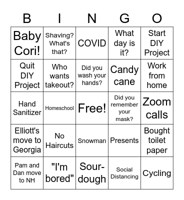 COVID Christmas Bingo Card