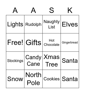 Christmas Bingo Card