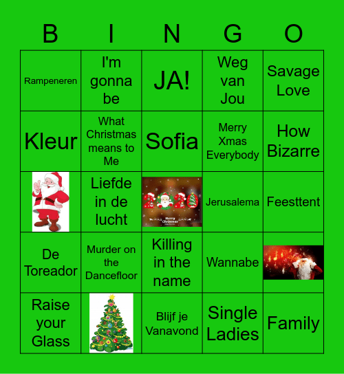 Kerst Muziekbingo Card