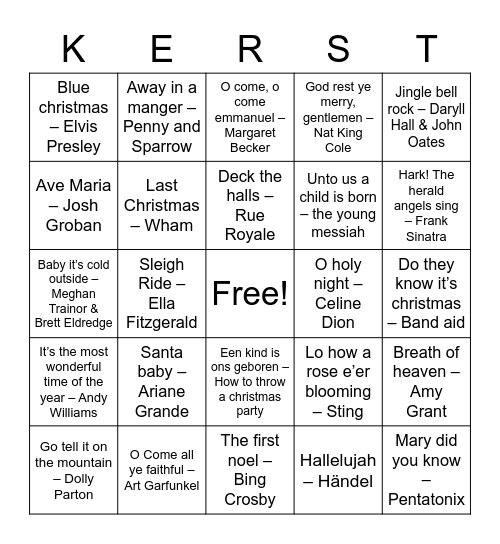 CHRISTMASBINGO De Gier 2020 Bingo Card