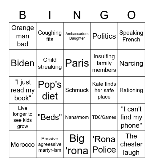 Xmas Bingo Card