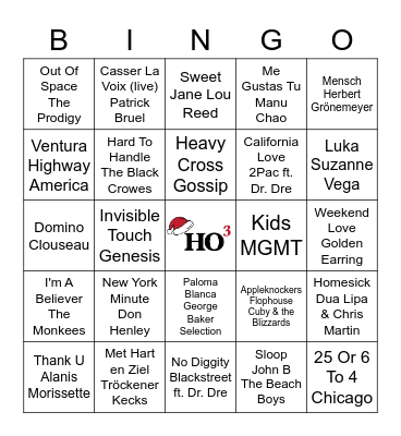 Kaart 1-01 Bingo Card