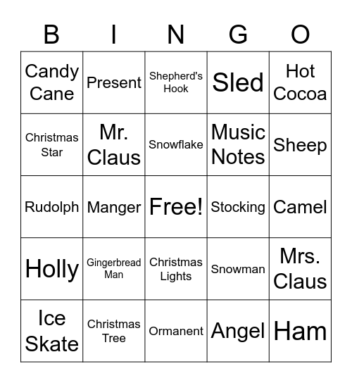 Christmas Bingo Card