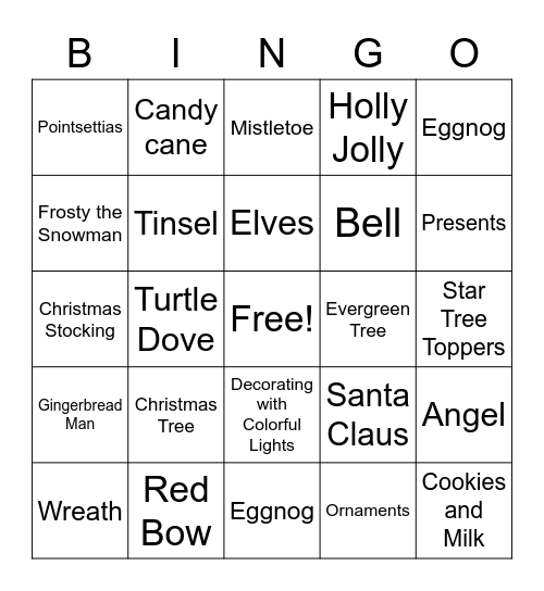 Christmas Bingo Card