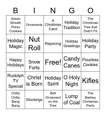 Christmas Bingo Card