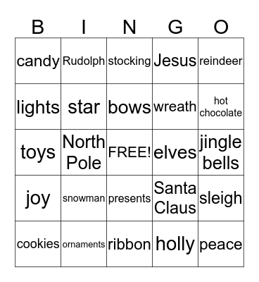 CHRISTMAS Bingo Card