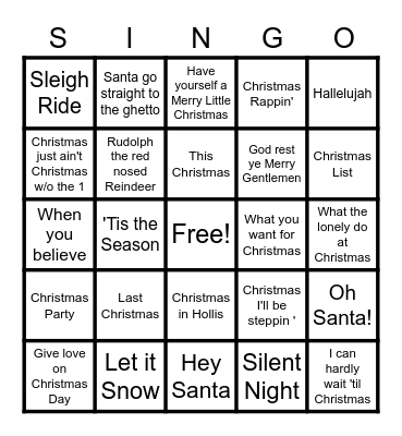 Merry Christmas Bingo Card