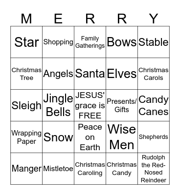 Nunnikhoven Family Christmas - 2014 Bingo Card