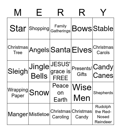 Nunnikhoven Family Christmas - 2014 Bingo Card