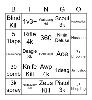 CSGO comp bingo draft Bingo Card