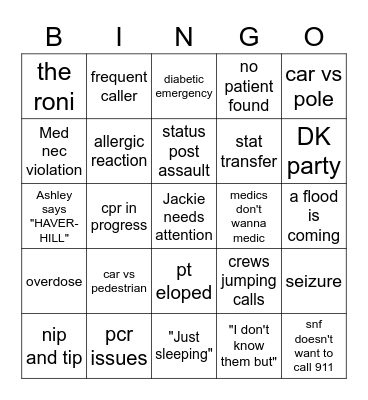EMS Bingo Christmas Day Edition Bingo Card