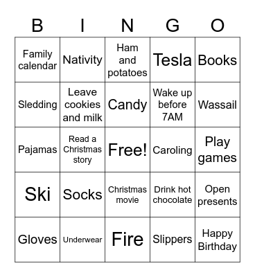 Christmas Bingo Card