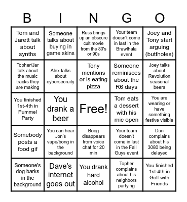 Winter WONDERLAN 2020 Bingo Card