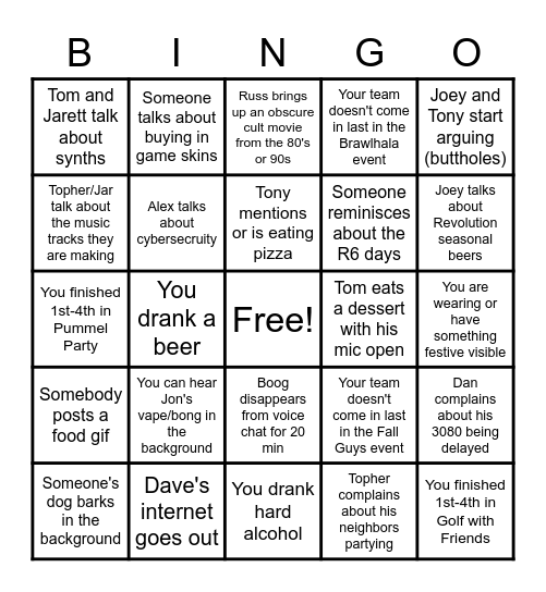 Winter WONDERLAN 2020 Bingo Card