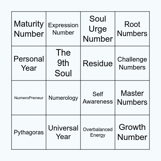 The 9th Soul Bingo Card