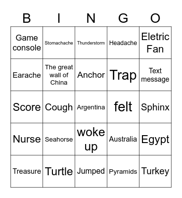 3B Bingo Card
