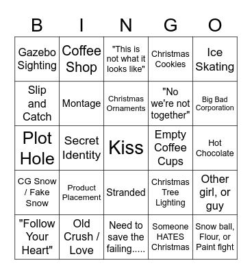 Hallmark Christmas Movie Bingo Card