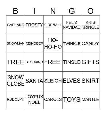 CHRISTMAS Bingo Card