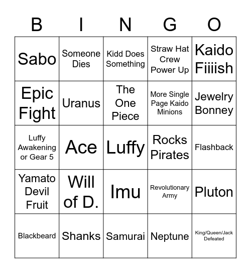 Bingo Card