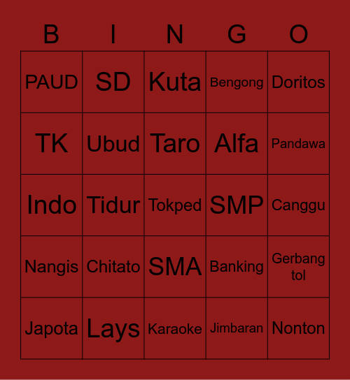 JUNE TAPI JAEHYUN Bingo Card
