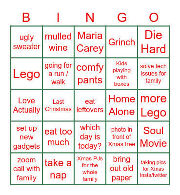 Christmas 2020 Bingo Card