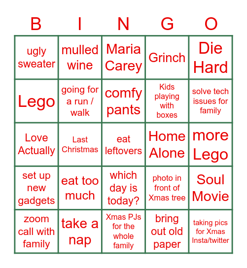 Christmas 2020 Bingo Card