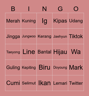 BINGO TEA Bingo Card