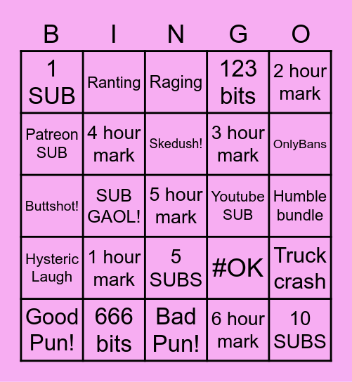 BAN BINGO! Bingo Card