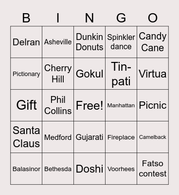 Doshi Bingo! Bingo Card